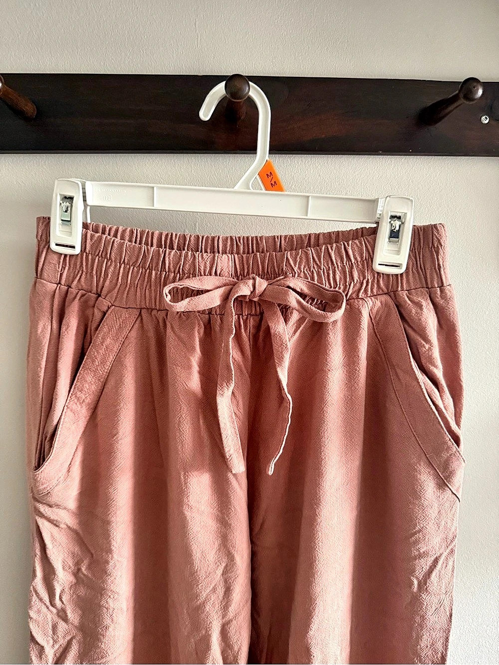 Wide Leg Linen Drawstring Pants - Picture 2 of 4